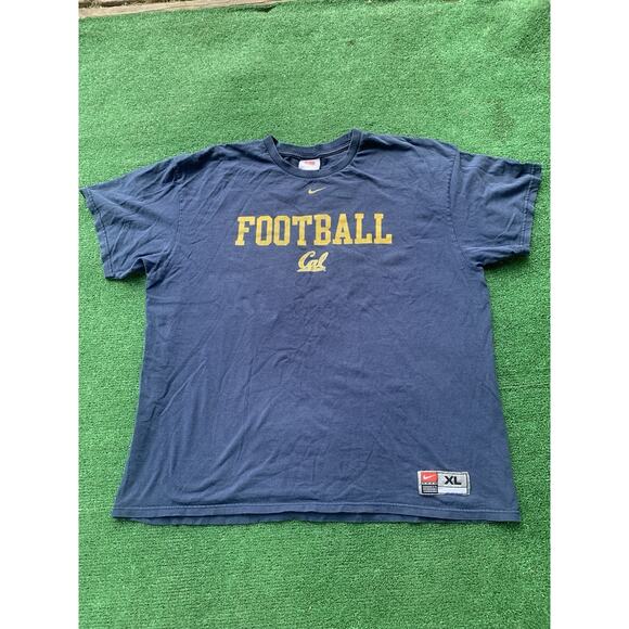 Vtg Team Nike UC Berkeley Shirt Mens XL Blue Team Football Center Swoosh Y2K - Picture 1 of 7